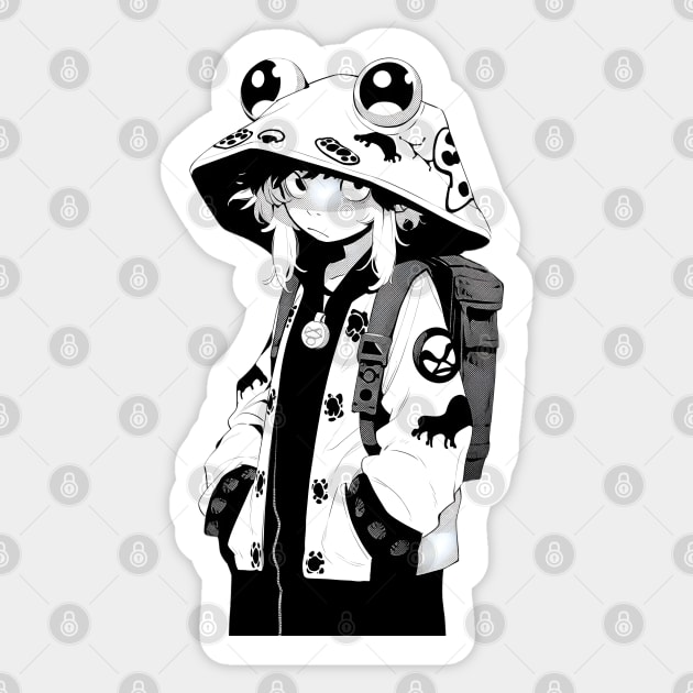 Frog Outfit Manga Anime Girl Sticker by ribbitpng